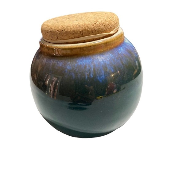 Harley Fund black glazed ceramic stoneware collectible jar with cork stopper - Picture 2 of 4